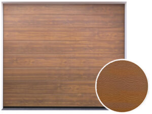 garagentor sektionaltor | woodgrain goldene eiche, mittige rille
