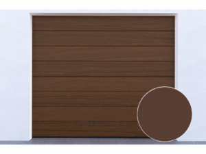 garagentor sektionaltor mit antrieb | glatt anthrazit dark oak, mittige rille