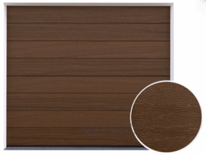garagentor sektionaltor | woodgrain eiche dunkel, mittige rille