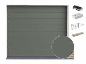 garagentor sektionaltor mit antrieb | glatt db703, mittige rille