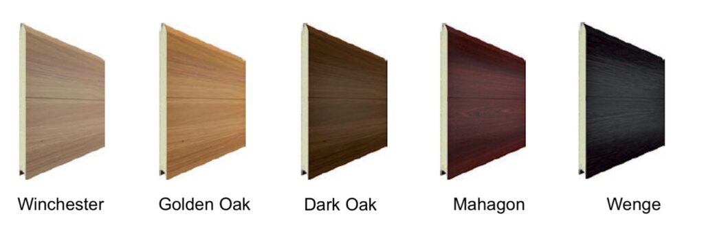 garagentor sektionaltor | woodgrain goldene eiche, mittige rille